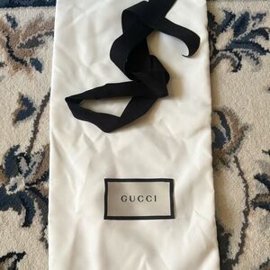 Gucci White Dust Bag with Black Ribbon